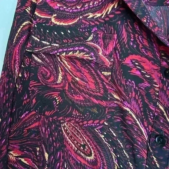 Catherines | Women's Plus Size Paisley Print Button-Down Tunic Top | Size 2X - Picture 7 of 7